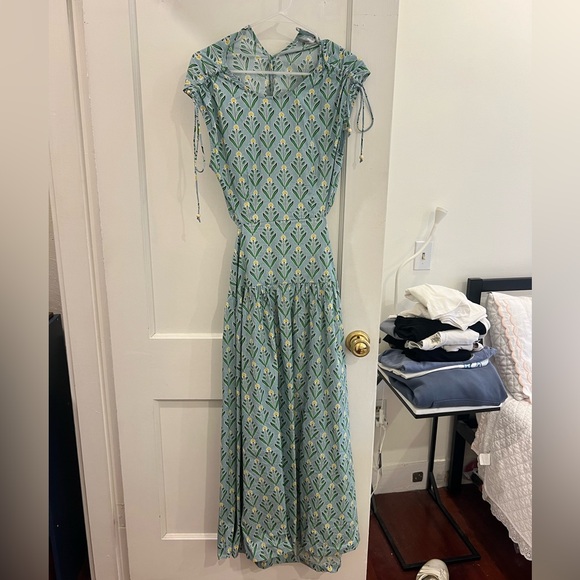 MANGO patterned maxi dress with open back - Picture 3 of 5